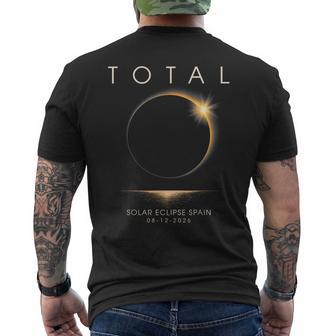 Retro Total Solar Eclipse Spain Sea 2026 Men's T-shirt Back Print - Thegiftio UK