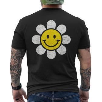 Rétrointage Jauneourireourire Fleur Marguerite T-shirt imprimé au dos - Cadeauxyz