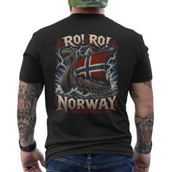 Ro Ro Norway Viking Helmet Norwegian Flag Nordic Pride Men's T-shirt Back Print - Thegiftio UK