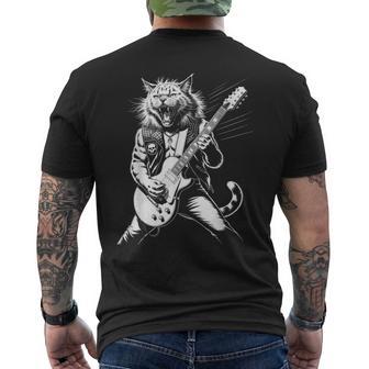 Rock Cat Avec Guitare Musique Rock Rocker Guitariste T-shirt imprimé au dos - Cadeauxyz