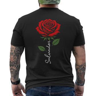 Salvador Fleur Rouge Prénom Pour Hommes Enfants Garçons T-shirt imprimé au dos - Cadeauxyz