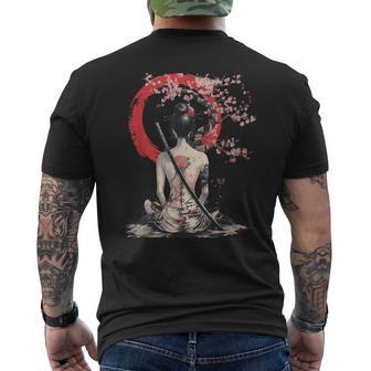 Samouraï Japonaiseakura Fleur De Cerisier Geisha Japonaise T-shirt imprimé au dos - Cadeauxyz