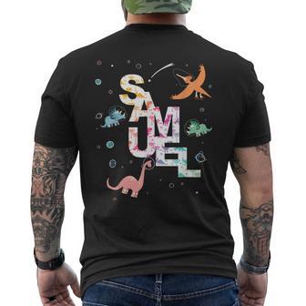 Samuel Nom De Garçon Cool Avec Des Dinosaures Pixels T-shirt imprimé au dos - Cadeauxyz