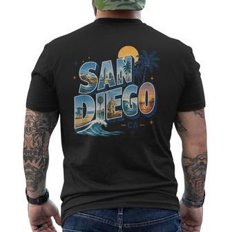 San Diego California Travel Landmark Beach Souvenir Classic Men's T-shirt Back Print - Thegiftio UK