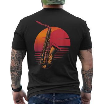 Saxophoneunset Illustration De Musique Jazzintage T-shirt imprimé au dos - Cadeauxyz