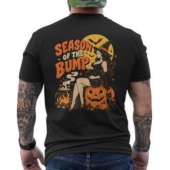 Season Of The Bump Retro Pregnant Witch Halloween Pregnancy Men's T-shirt Back Print - Thegiftio UK