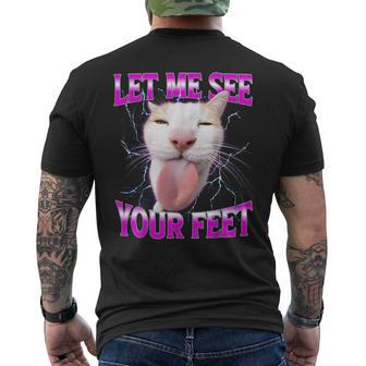 See Your Feet Offensive Silly Cat Meme Humor Bootleg Men's T-shirt Back Print - Thegiftio UK