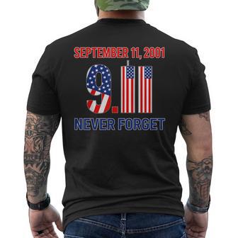 September 11 2001 Memorial Day America Flag Men's T-shirt Back Print - Thegiftio UK