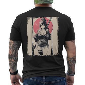 Sexy Anime Chica Japonésamurai Rojool Camiseta Hombre Estampado Espalda - Regaloses