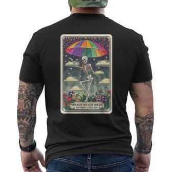 Shade Never Made Anyone Less Gay Pride Tarot Card Skeleton Men's T-shirt Back Print - Thegiftio UK