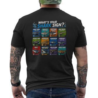Shark Astrology 2026 Ocean Week Wildlife Shark Zodiac Sign Men's T-shirt Back Print | Seseable UK