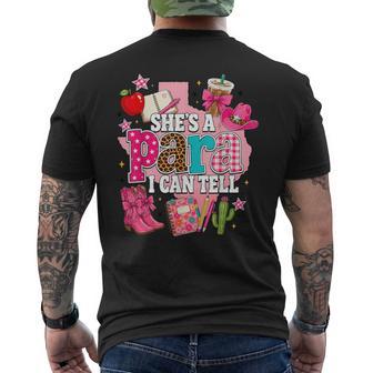 She's A Para I Can Tell Western Girly Paraprofessional Men's T-shirt Back Print - Thegiftio UK