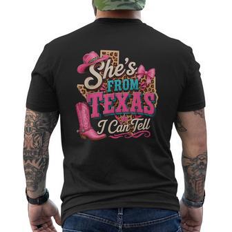She's From Texas I Can Tell Western Coquette Cowgirl Men's T-shirt Back Print - Thegiftio UK