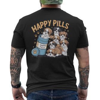 Shih Tzu Happy Pills Adorable Dog Lover Men's T-shirt Back Print - Thegiftio UK