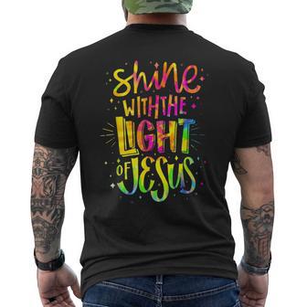 Shine With The Light Of Jesus Men's T-shirt Back Print - Thegiftio UK