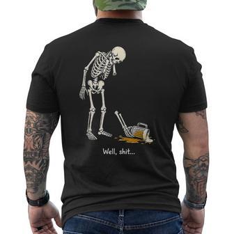 Well Shit Skeleton Beer Broken Arm Humor Halloween Men's T-shirt Back Print - Thegiftio UK