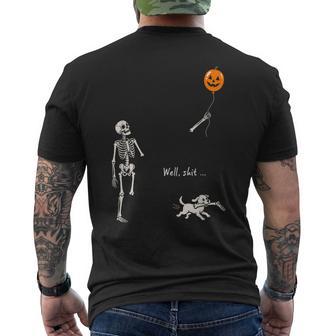Well Shit Skeleton Lost Balloon Pumpkin Dog Gothic Halloween Men's T-shirt Back Print | Seseable UK