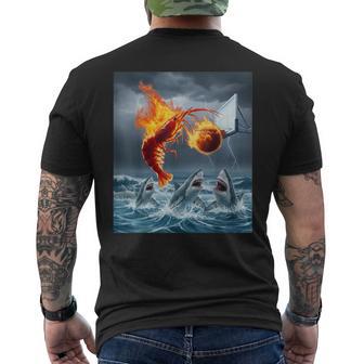 Shrimp Dunking Basketball Hilarious Brainrot Shark Meme Men's T-shirt Back Print - Thegiftio UK