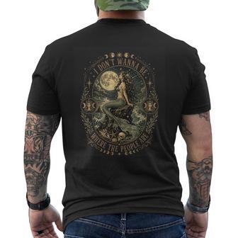 Siren I Don't Wanna Be Where The People Are Gothic Mermaid Men's T-shirt Back Print - Thegiftio UK