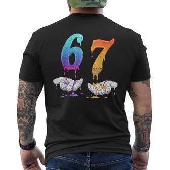 Six Seven Ice Cream Drip Kids Youth 67 Hands Meme 6 7 Men's T-shirt Back Print - Thegiftio UK