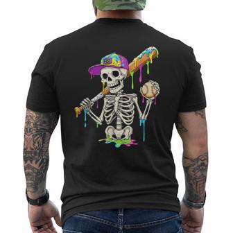 Skeleton Baseball Drip Boys Ice Cream Drip Youth Baseball Men's T-shirt Back Print - Thegiftio UK