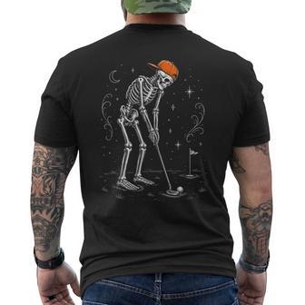Skeleton Golf Halloween Golfer Player Dad Men's T-shirt Back Print - Thegiftio UK