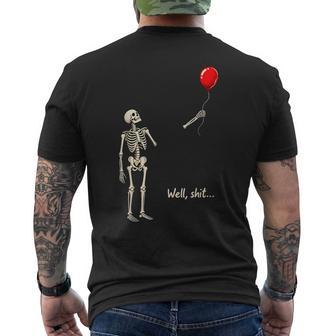 Well Skeleton Holding Balloon Gothic Halloween Men's T-shirt Back Print - Thegiftio UK
