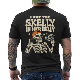 Skelly In My Belly Skeleton Dad Halloween Pregnancy For Men Men's T-shirt Back Print - Thegiftio UK