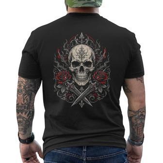 Skull Graphickeleton Biker Punk Rock Gothic Mens Camiseta Hombre Estampado Espalda - Regaloses