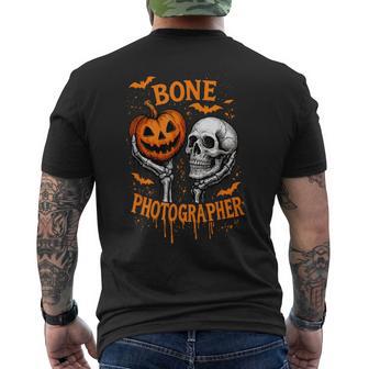 Skull Pumpkin Radiology Bone Photographer Rad Tech Halloween Men's T-shirt Back Print - Thegiftio UK