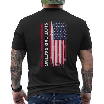 Slot Car Racing Drapeau Usa T-shirt imprimé au dos - Cadeauxyz