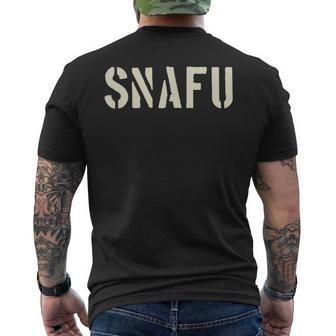 Snafu Pochoir Motif Argot Militaire Humoristique T-shirt imprimé au dos - Cadeauxyz