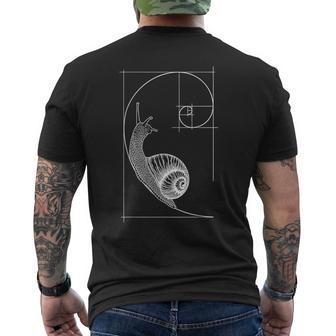 Snail Fibonacci Spiral Sacred Geometry Ratio Mathematicians Men's T-shirt Back Print - Thegiftio UK