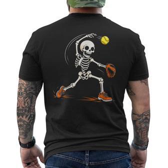 Softball Skeleton Halloween Costume Men's T-shirt Back Print - Thegiftio UK