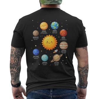 Solar System Planets Space Science Astronomy For Kids Men's T-shirt Back Print - Thegiftio UK