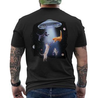 Space Cat Divertidos Gatos Espaciales Galácticos Ovnis Camiseta Hombre Estampado Espalda - Regaloses