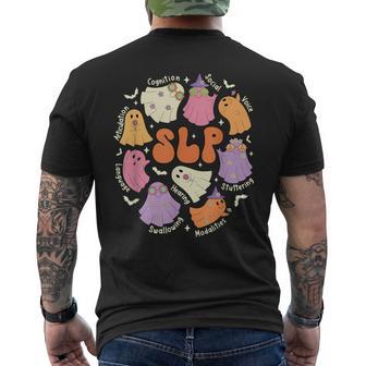 Speech Therapy Speech Language Pathologist Halloween Men's T-shirt Back Print - Thegiftio UK