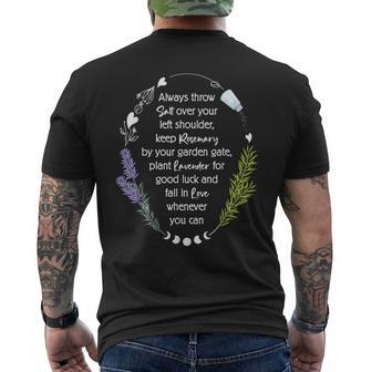 Spilled Salt Lavender Rosemary Love Magic Quote Men's T-shirt Back Print - Thegiftio UK
