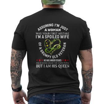 Im A Spoiled Wife Of A Grumpy Old Veteran T Shirt Name Men's T-shirt Back Print | Seseable UK