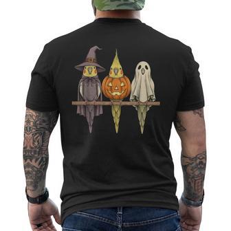 Spooky Ghost Cockatiel Parrot Lover Pumpkin Halloween Men's T-shirt Back Print - Thegiftio UK