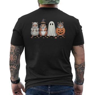 Spooky Ghost Squirrel Pumpkin Halloween Skeleton Men's T-shirt Back Print - Thegiftio UK