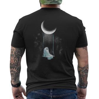 Spooky Ghost Swing Under Moon Lazy Halloween Costume Gothic Men's T-shirt Back Print - Thegiftio UK