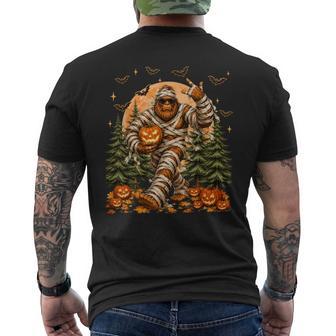 Spooky Halloween Bigfoot Pumpkin Sasquatch Boy Kid Men's T-shirt Back Print - Thegiftio UK