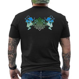 Sri Yantra Grenouille Champignon Lsdacré Géométrie T-shirt imprimé au dos - Cadeauxyz