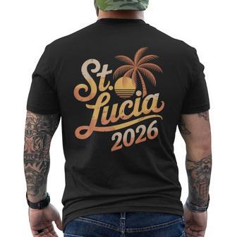 St Lucia 2026 Family Trip Friends Group Vacation Matching Men's T-shirt Back Print - Thegiftio UK