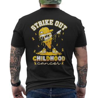 Strike Out Childhood Cancer Awareness Baseball Drip Boy Kids Men's T-shirt Back Print - Thegiftio UK