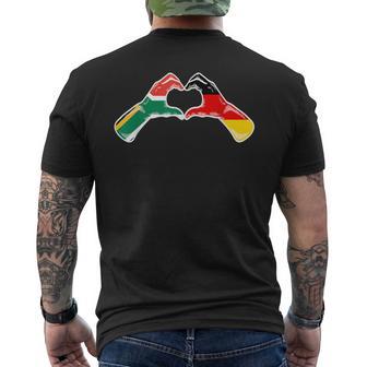 Südafrika Deutschland Flagge -Üdafrika Deutsches Herz T-Shirt mit Rückendruck - Geschenkecke