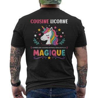 Super Cousine Magique Drole Amour Humour Cousine Licorne T-shirt imprimé au dos - Cadeauxyz