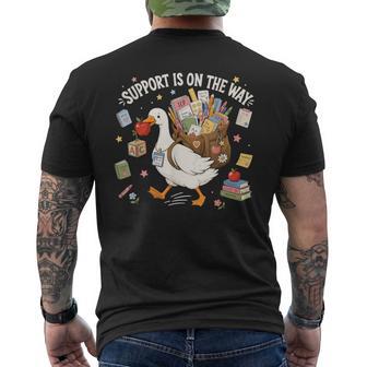 Support Is On The Way Support Staff Goose Men's T-shirt Back Print - Thegiftio UK