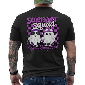 Support Squad National Recovery Month Addiction Recovery Men's T-shirt Back Print - Thegiftio UK